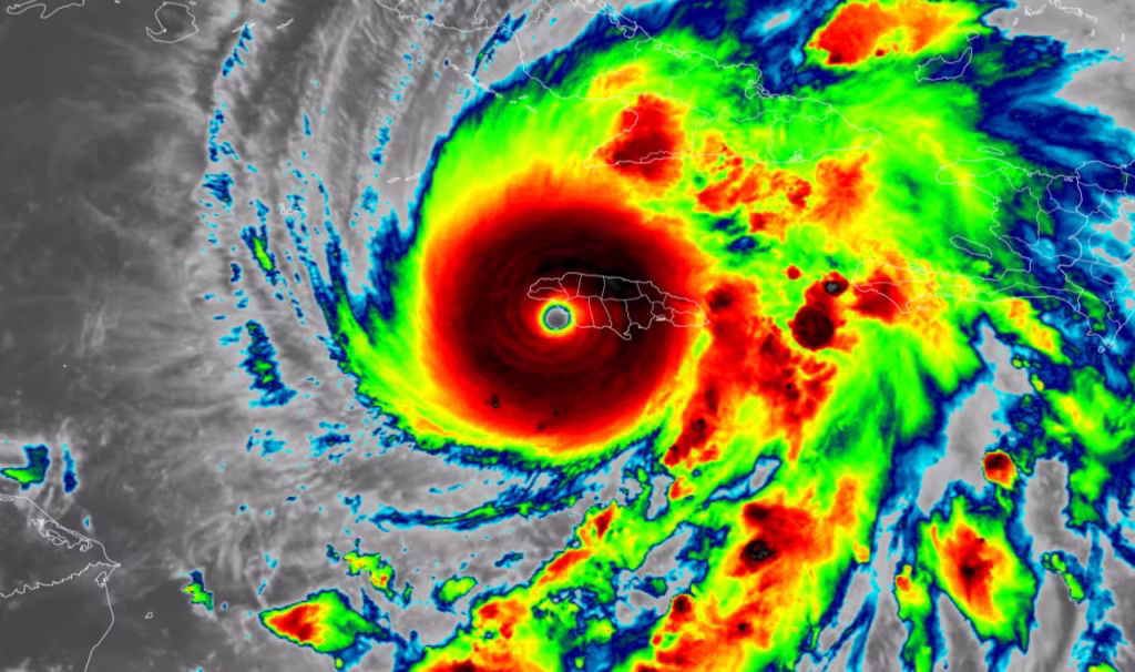 Live Updates - Satellite image showing Hurricane Melissa’s eye approaching Jamaica
